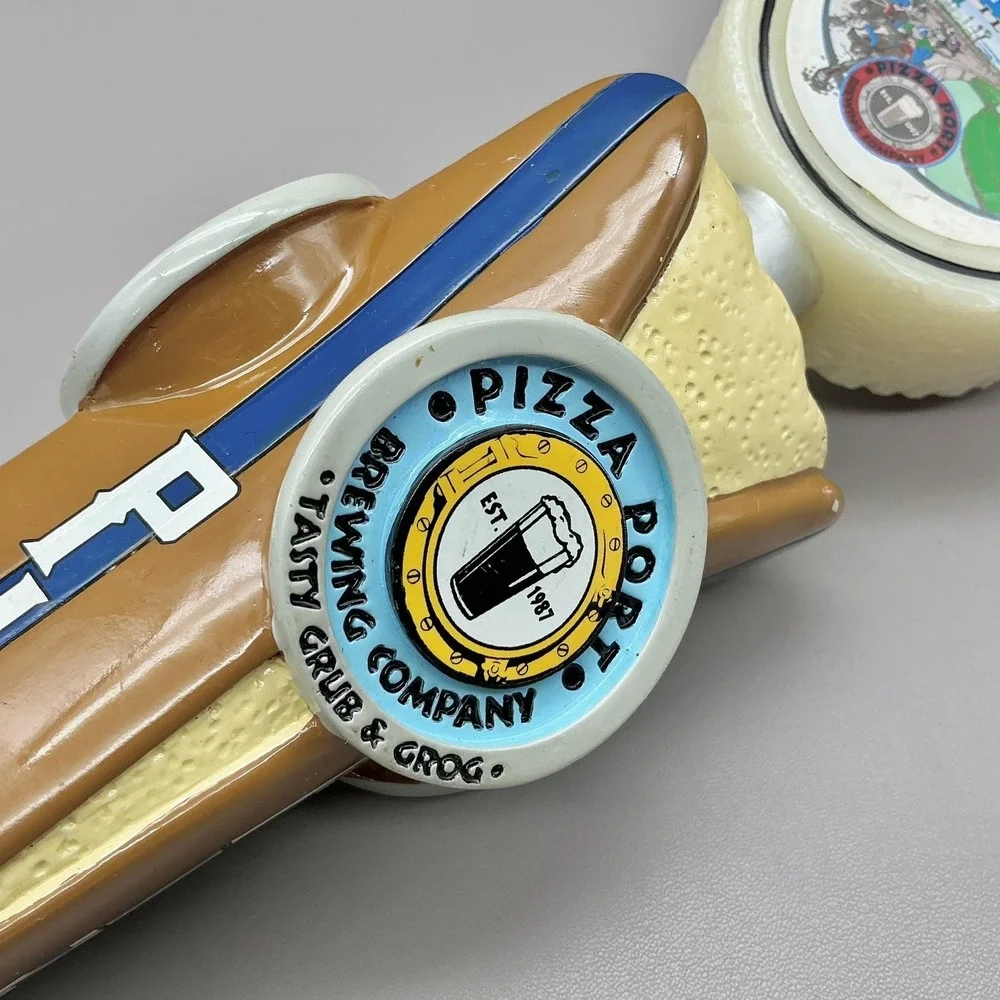 Pizza Port Brewing Company Pick Six Pilsner Beer Tap Handle Brown Bar Decor USA